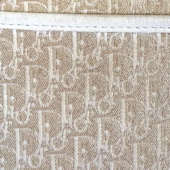 Christian Dior White and Gold Monogram Tote Bag Vintage - Picture 4 of 16